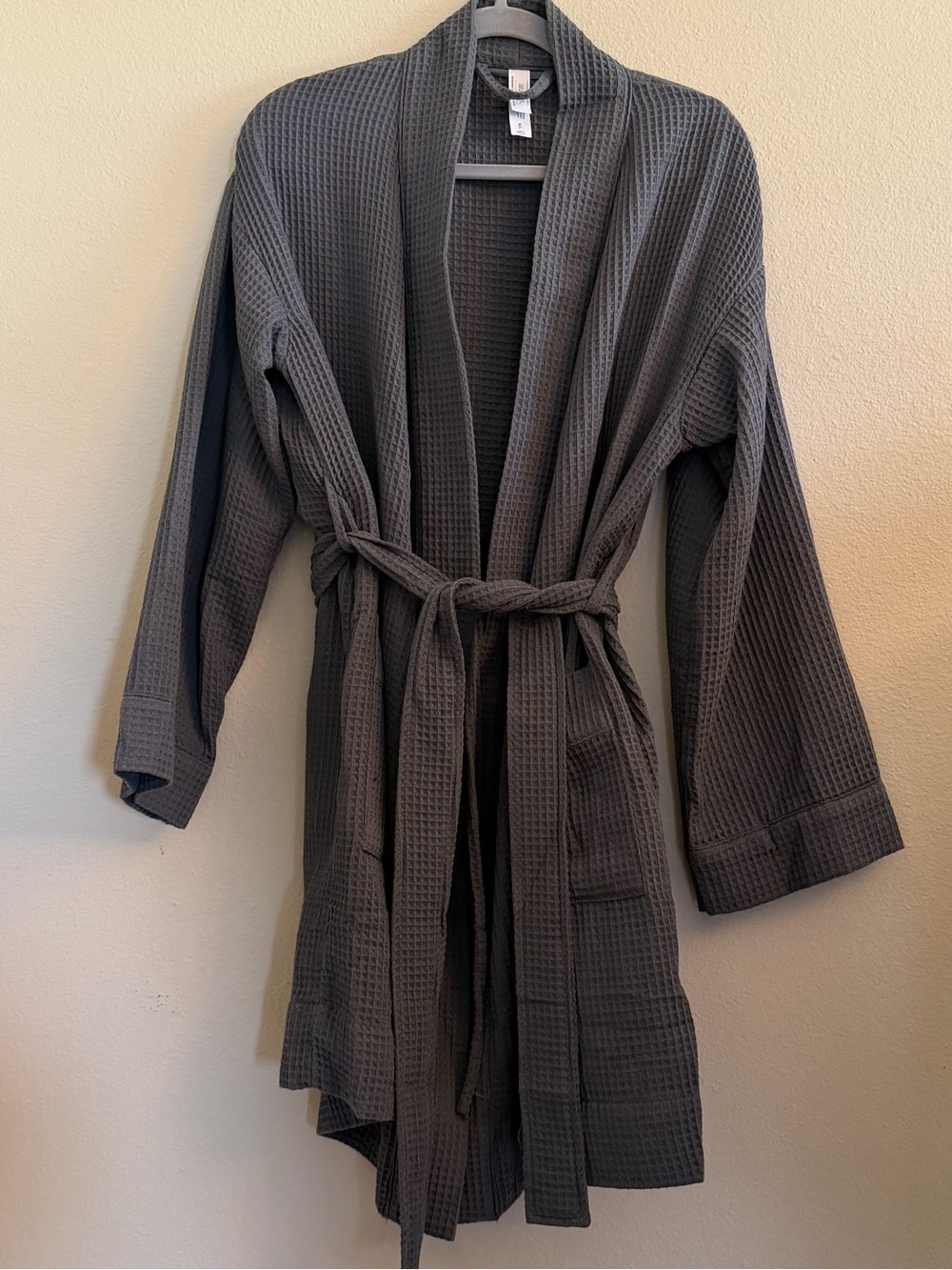Auden Charcoal Waffle Kimono Robe
